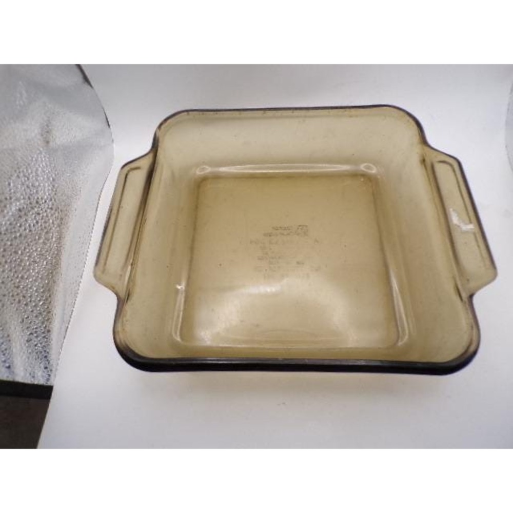 Anchor Hocking Amber Glass Square Baking Dish 2 Quart V-32-B 8x8x2.25 Vintage